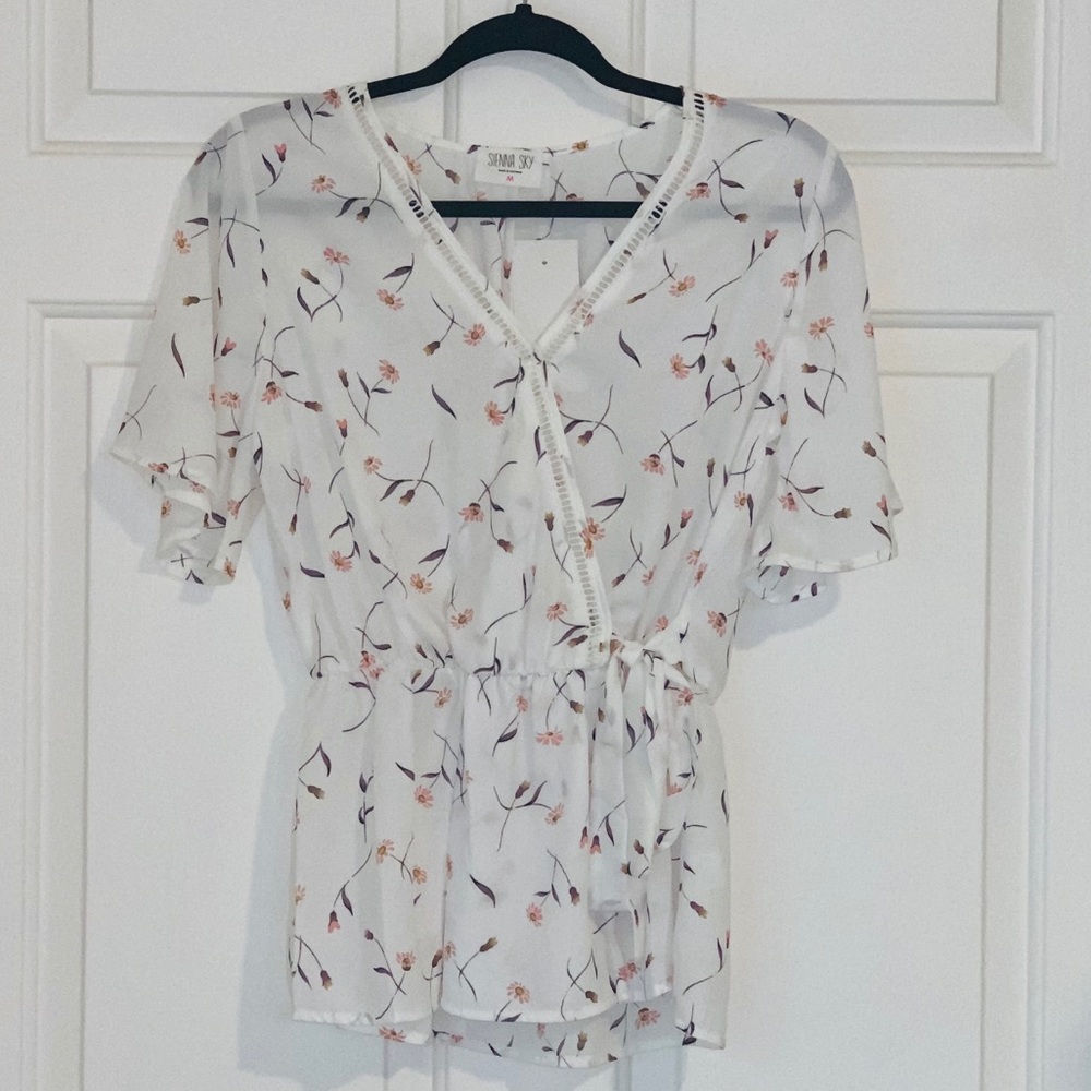 ** S O L D ** Faux Wrap Blouse - Picture 1 of 3